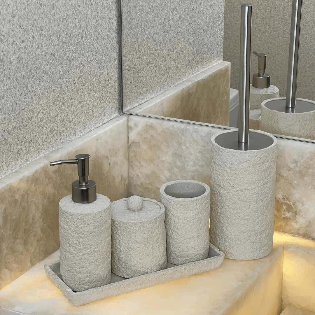 Porta Sabonete Liquido em Polirresina Branco 18,5cm