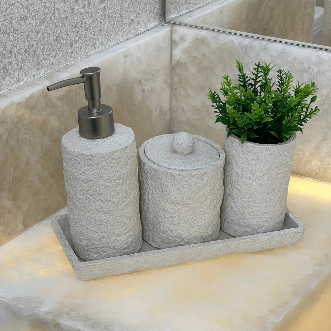 Porta Sabonete Liquido em Polirresina Branco 18,5cm