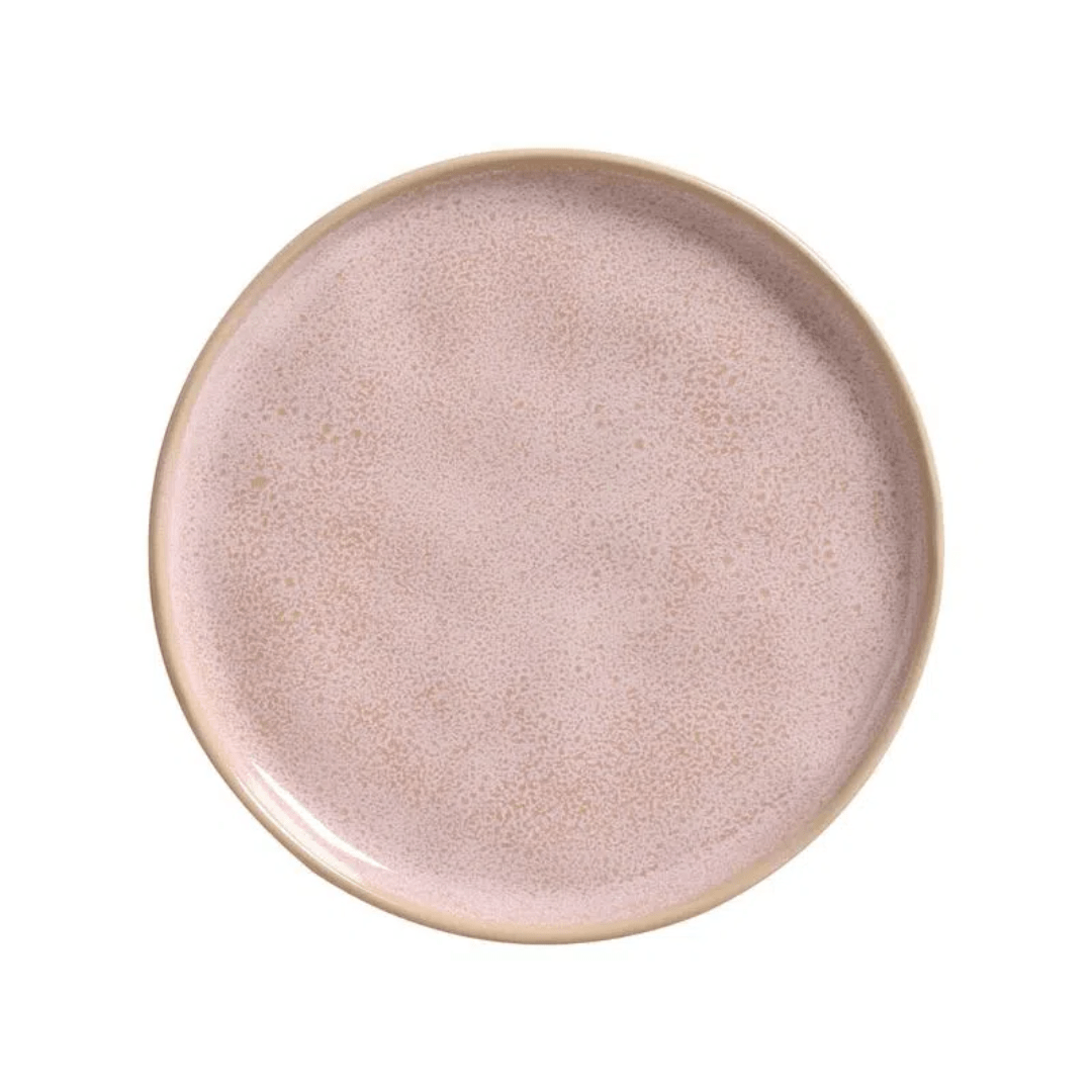Prato de Sobremesa Bio Rustic Litchi Rosa 21,5cm