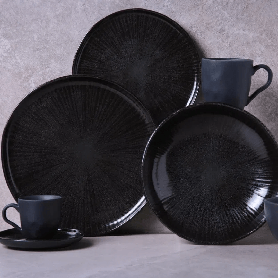 Prato de Sobremesa Bio Stoneware Imo Preto 21,5cm