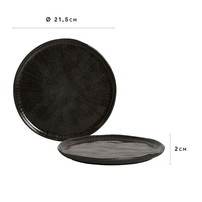 Prato de Sobremesa Bio Stoneware Imo Preto 21,5cm