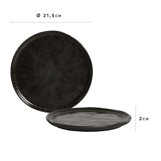 Prato de Sobremesa Bio Stoneware Imo Preto 21,5cm