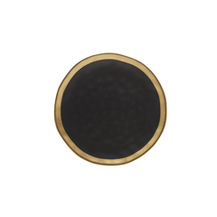 Prato de Sobremesa Dubai Preto e Dourado 21cm