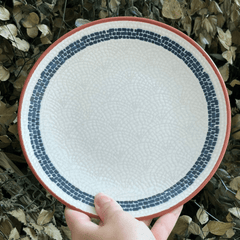 Prato de Sobremesa Village em Cerâmica Creme 20cm