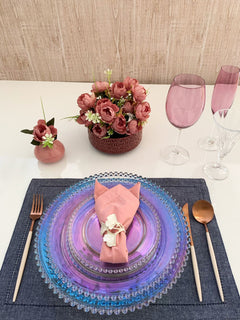 Prato Sobremesa Cristal De Chumbo Pearl Rainbow Furta Cor Bolinhas