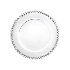 Prato para Sobremesa de Cristal de Chumbo Coração Transparente 20cm