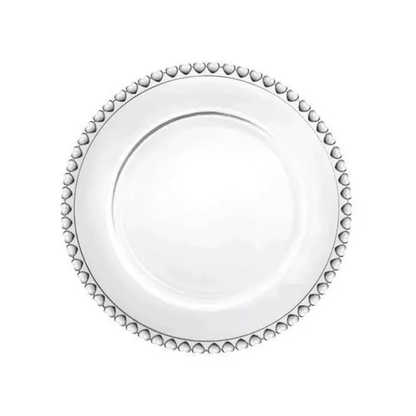 Prato para Sobremesa de Cristal de Chumbo Coração Transparente 20cm