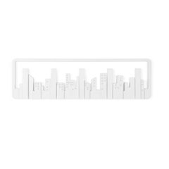 Skyline Cabideiro de Parede Cidade Branco com 5 Ganchos Umbra - 55 cm