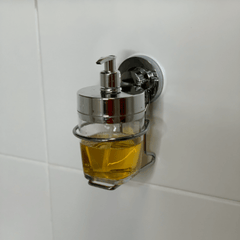 Suporte com Porta Sabonete Liquido Ventosa Cromado - 400 Ml
