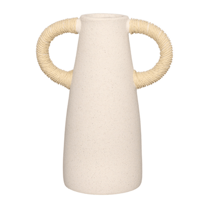 Vaso Cilndrico Mikonos em Cerâmica Branco 22cm