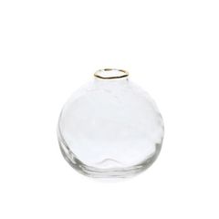 Vaso de Vidro com Borda de Ouro P 9,5cm