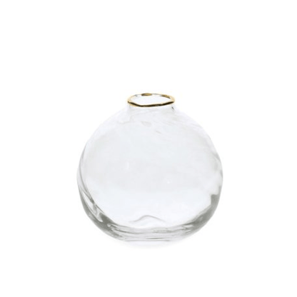 Vaso de Vidro com Borda de Ouro P 9,5cm