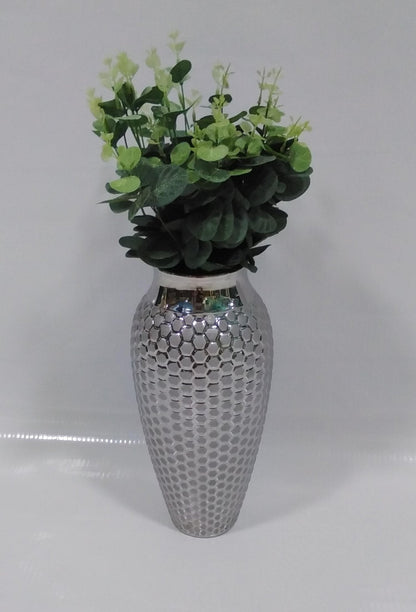 Vaso Decorativo Redondo Cromado 34cm