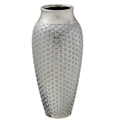 Vaso Decorativo Redondo Cromado 34cm